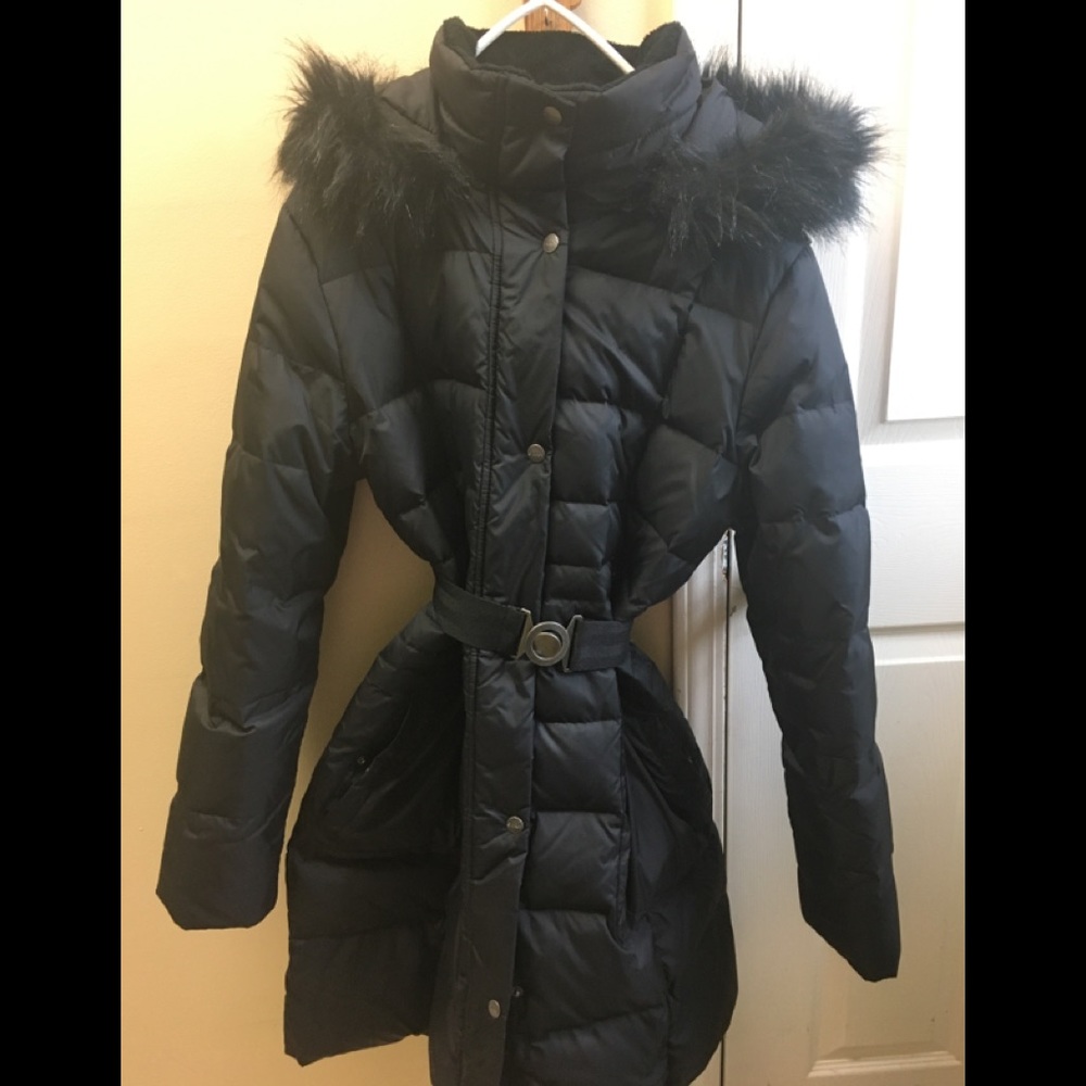Women’s DKNY  Black size L Long Down Jacket.